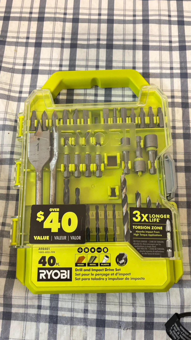 Ryobi 18V ONE+ Drill Driver Kit with 40-Piece Drill - photo 2