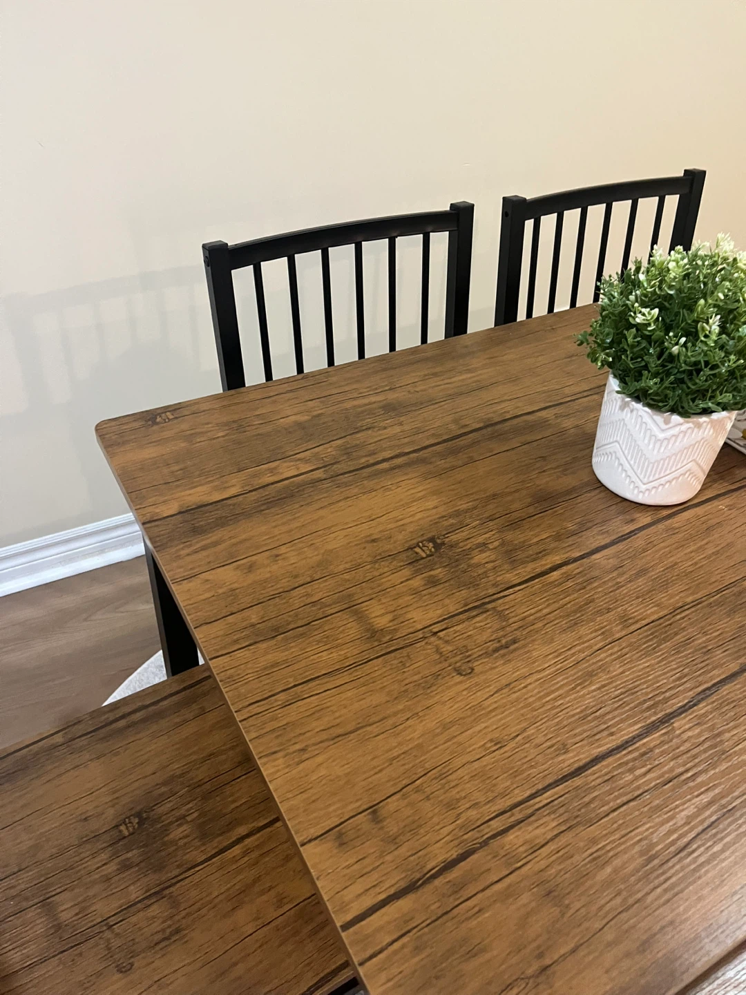 Wood Dining Set with Bench and Chairs - photo 2