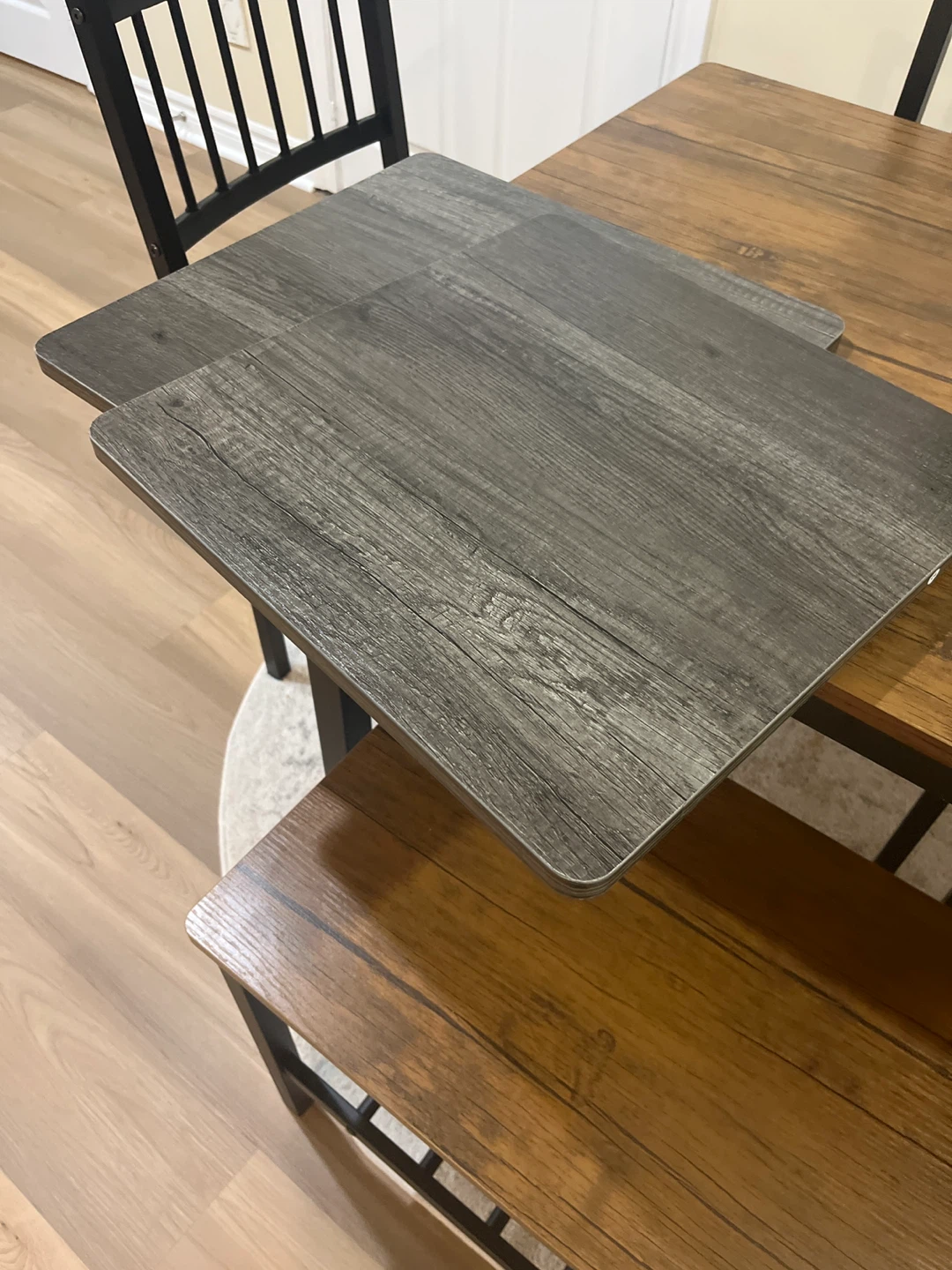 Wood Dining Set with Bench and Chairs