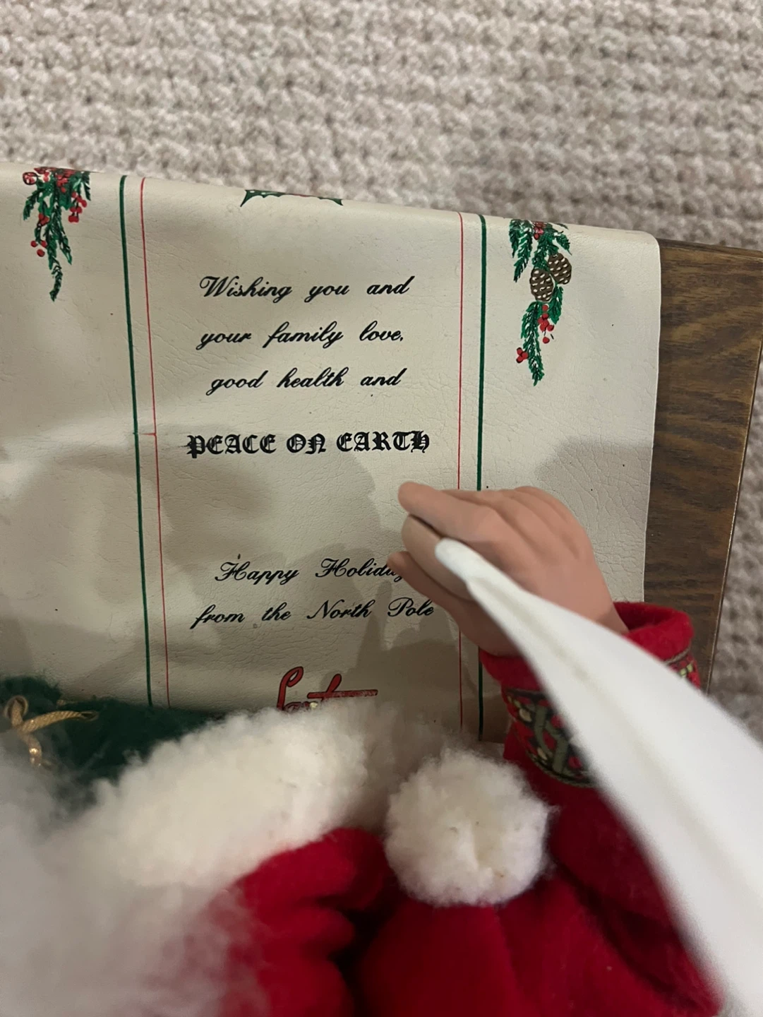 Animated Santa Claus Writing Christmas Card Figurine - photo 3