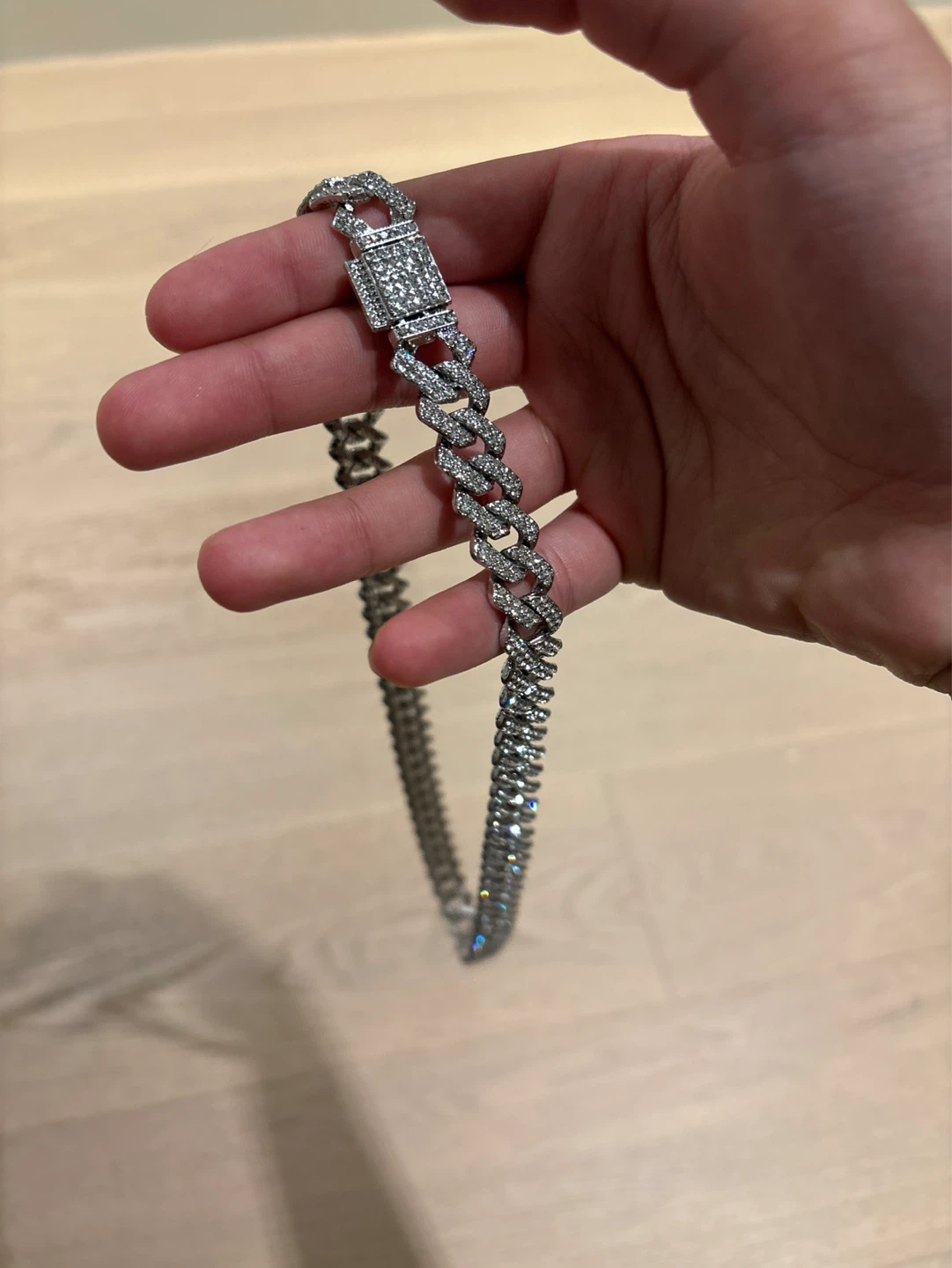 Moissanite Diamond Cuban Link Chain Necklace