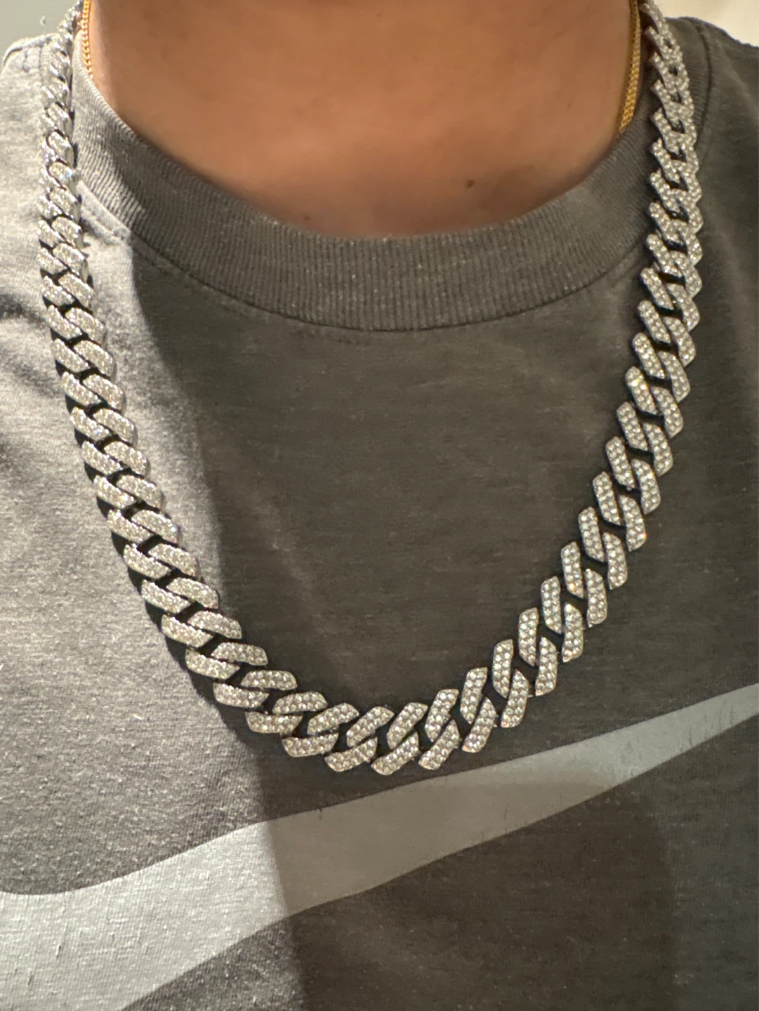 Moissanite Diamond Cuban Link Chain Necklace - photo 3