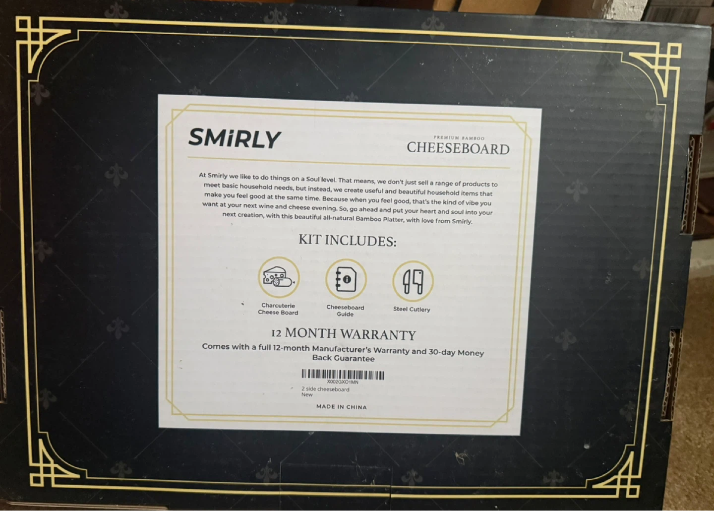 Smirly Premium Bamboo Cheeseboard  Platter & Serving Tray - photo 2