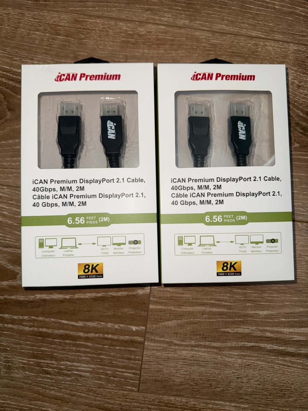 iCAN Premium DisplayPort 2.1 Cable, 2M