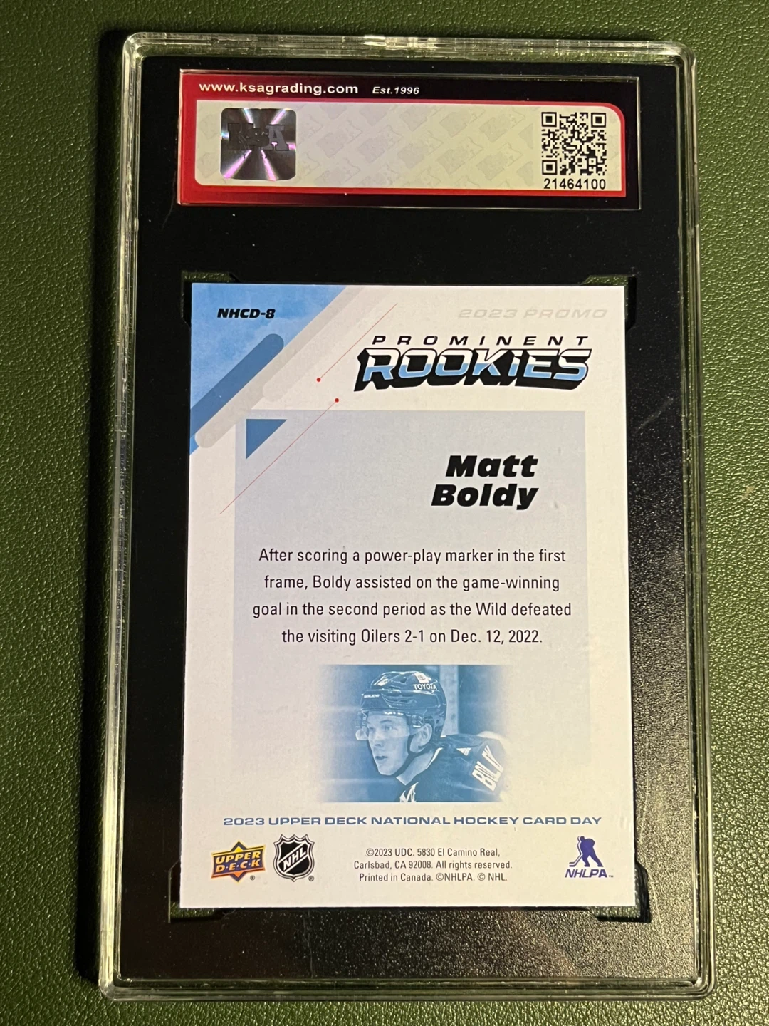 2022-23 Matt Boldy Prominent Rookies RC #8 PSA 10 Gem Mint - photo 2