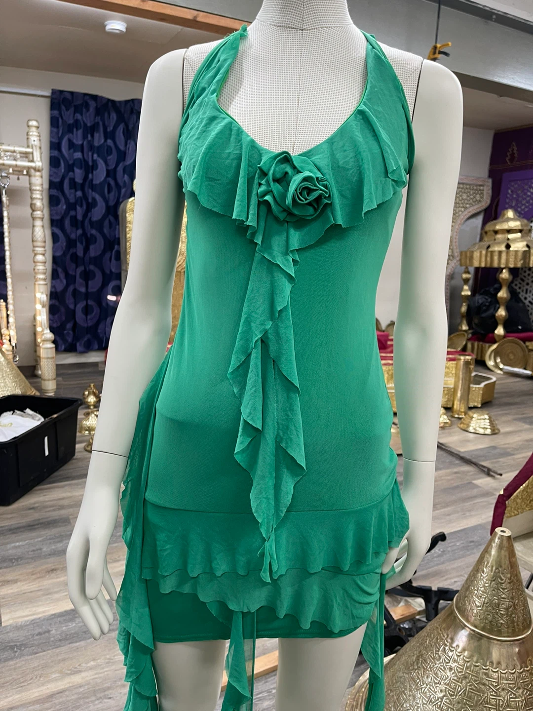 Boohoo Green Halter Neck Ruffle Mini Dress - photo 2