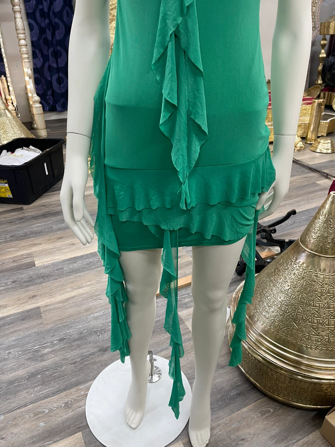 Boohoo Green Halter Neck Ruffle Mini Dress - photo 3
