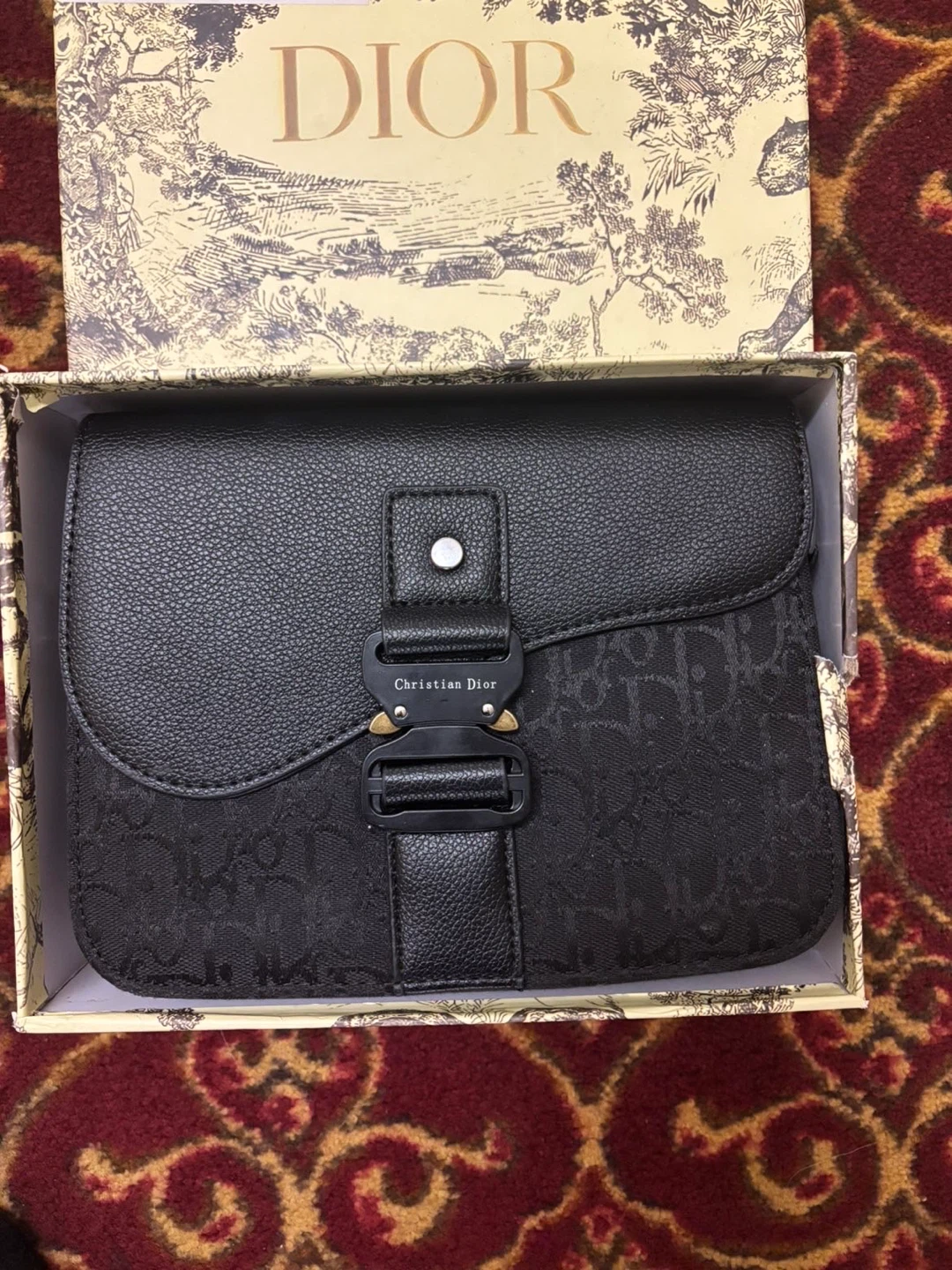 Christian Dior Black Monogram Shoulder Bag