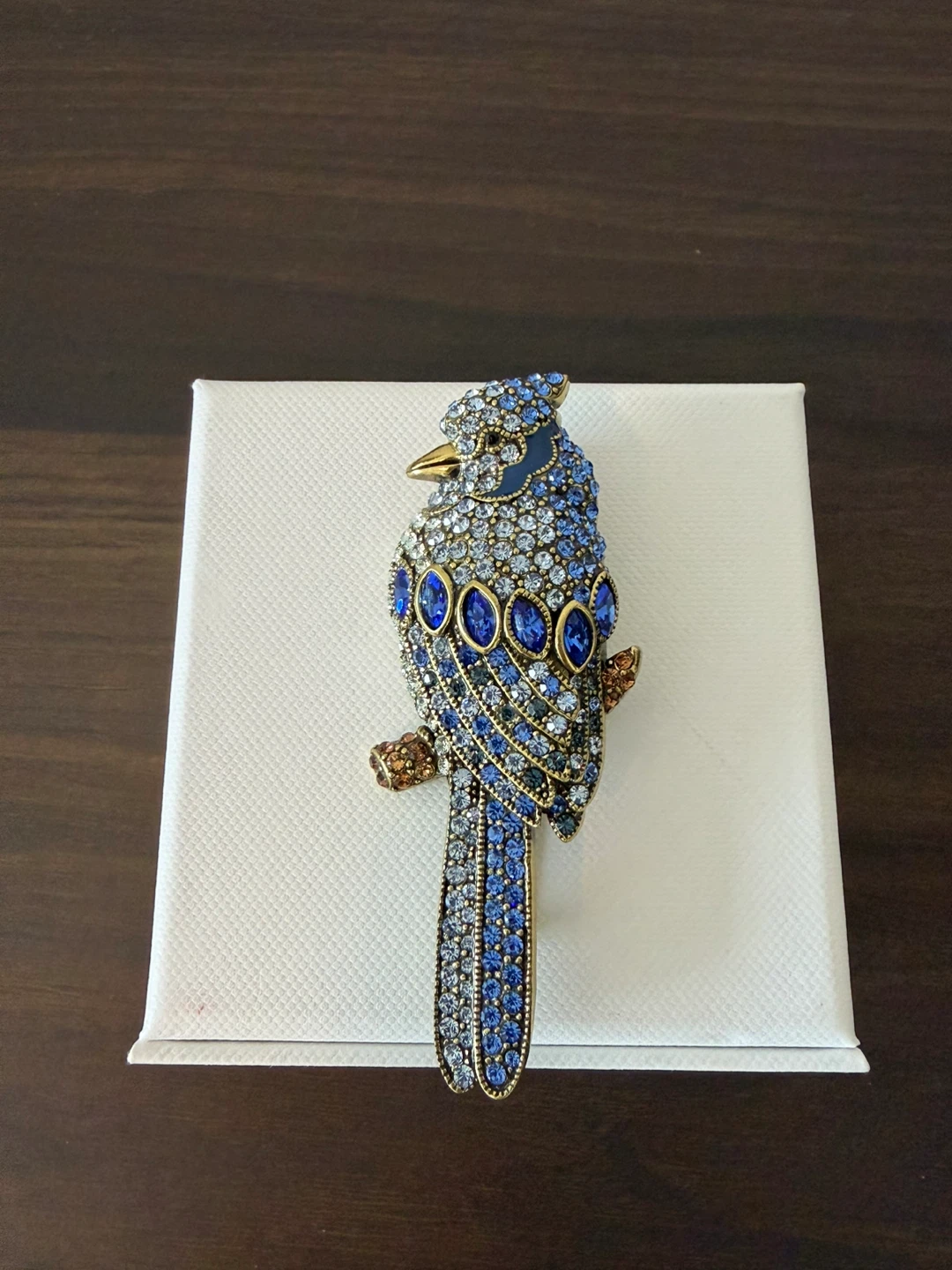 Heidi Daus Blue Jay Brooch