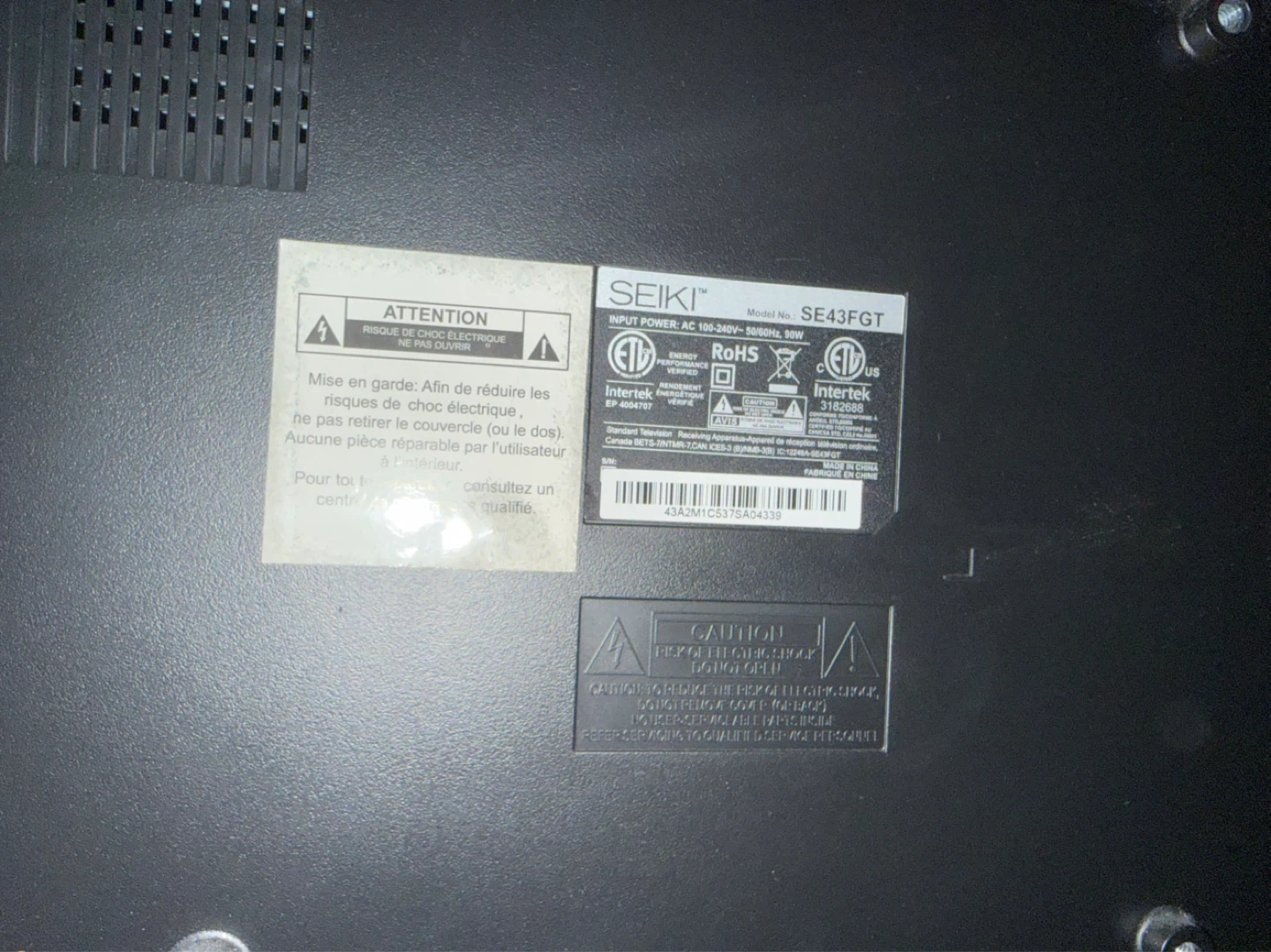 SEIKI SE43FGT 42" Television - photo 4