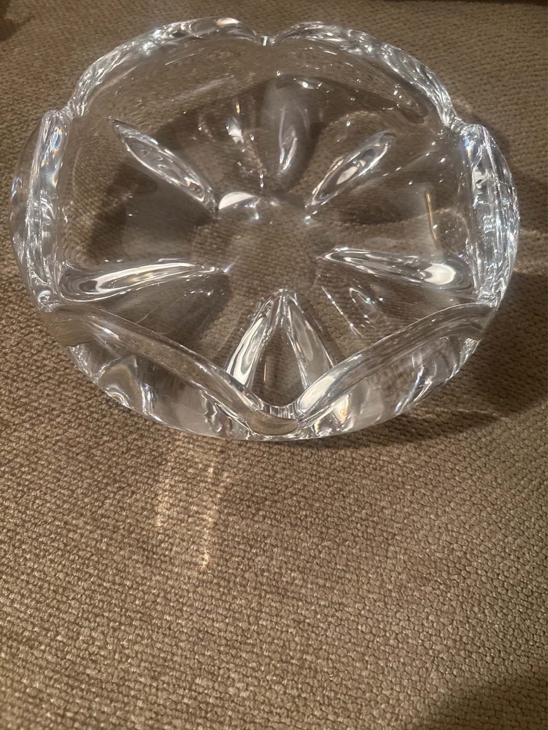 Signed Orrefors Clear Crystal Glass Bowl