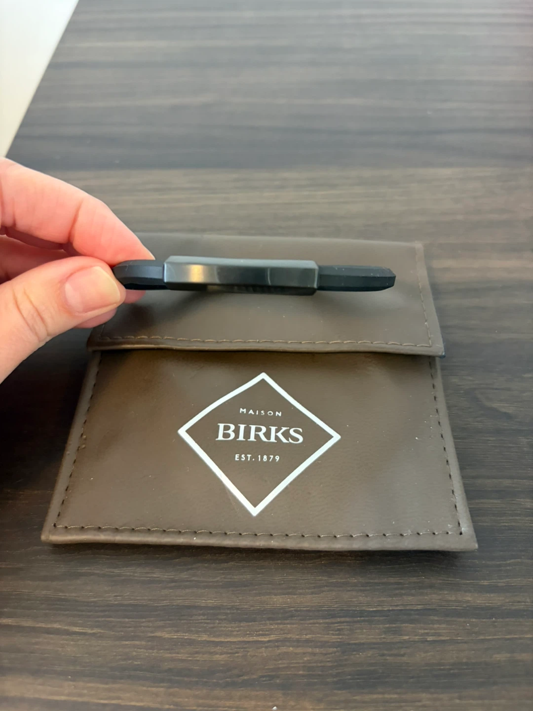 Maison Birks Rubber & Stainless Steel Bracelet with Pouch - photo 2