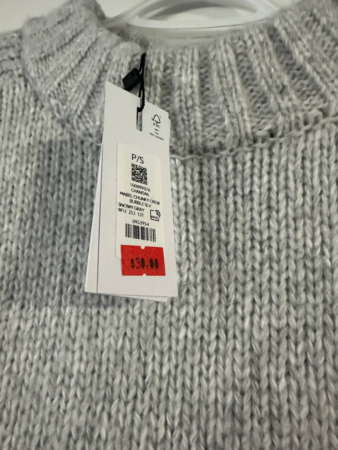 NWT Dynamite Grey Crewneck Knit Sweater - Small - photo 4