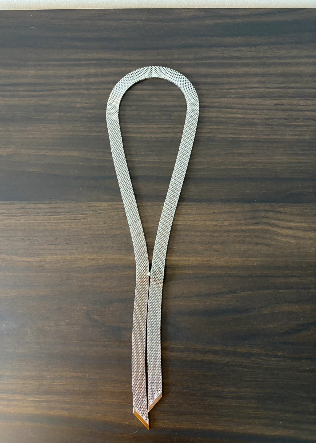 Hobé Vintage Silver‑Tone Mesh Tie Necklace