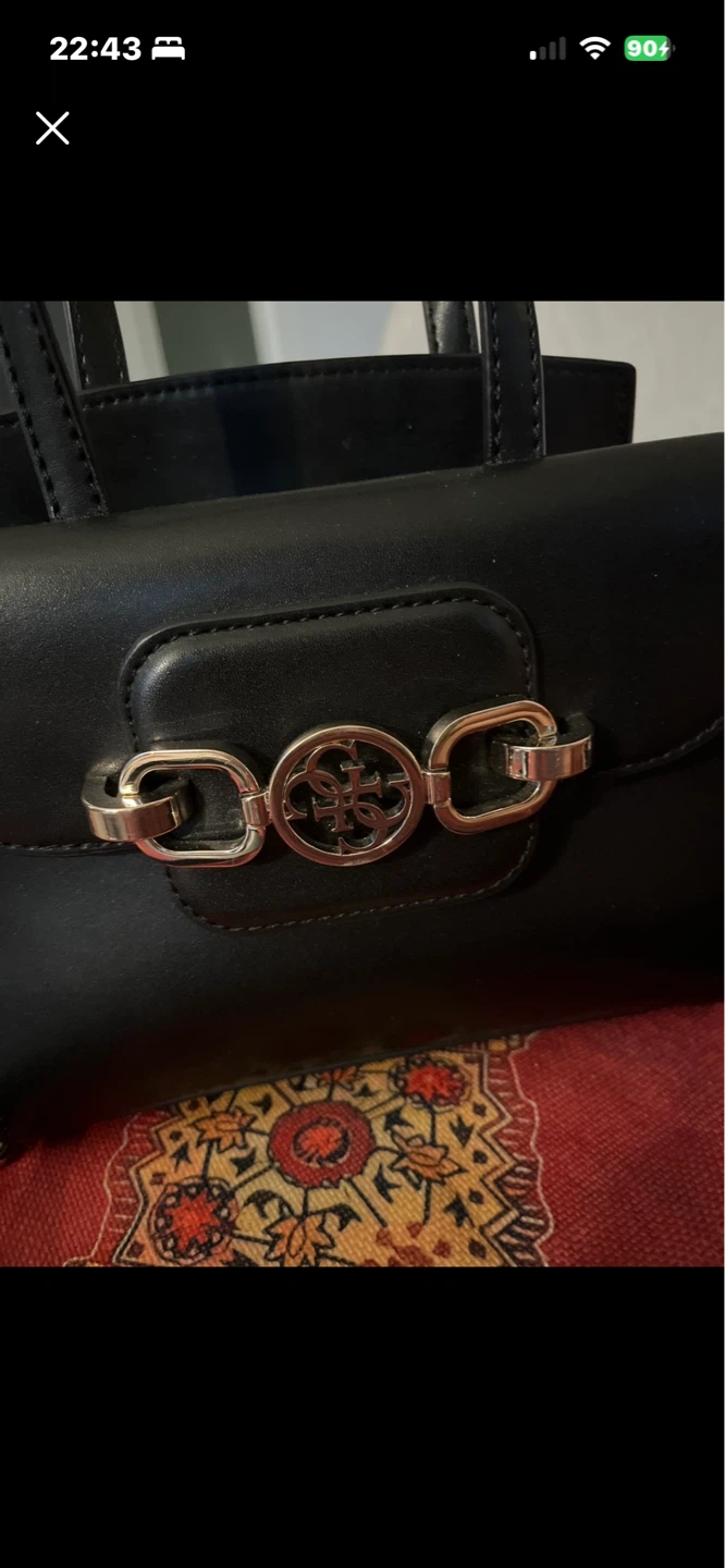 Guess Black Handbag with Silver Accents