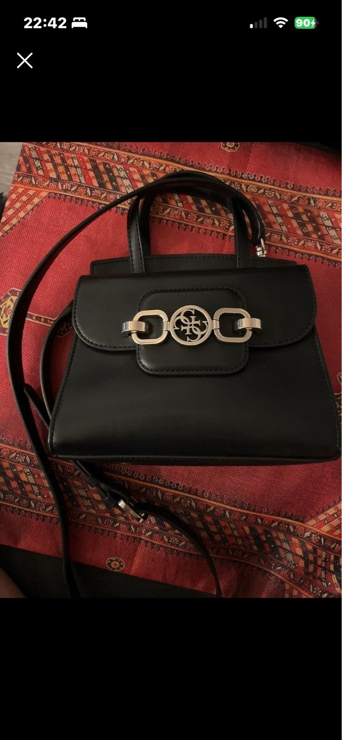 Guess Black Handbag with Silver Accents - photo 2