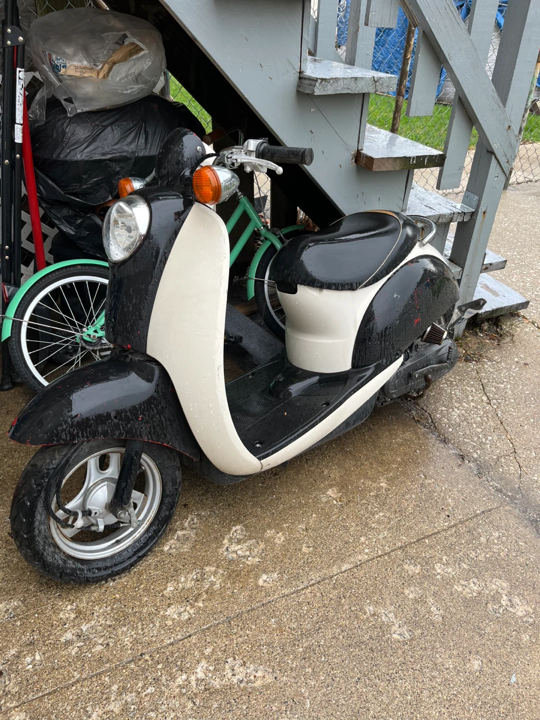 Black and White Scooter