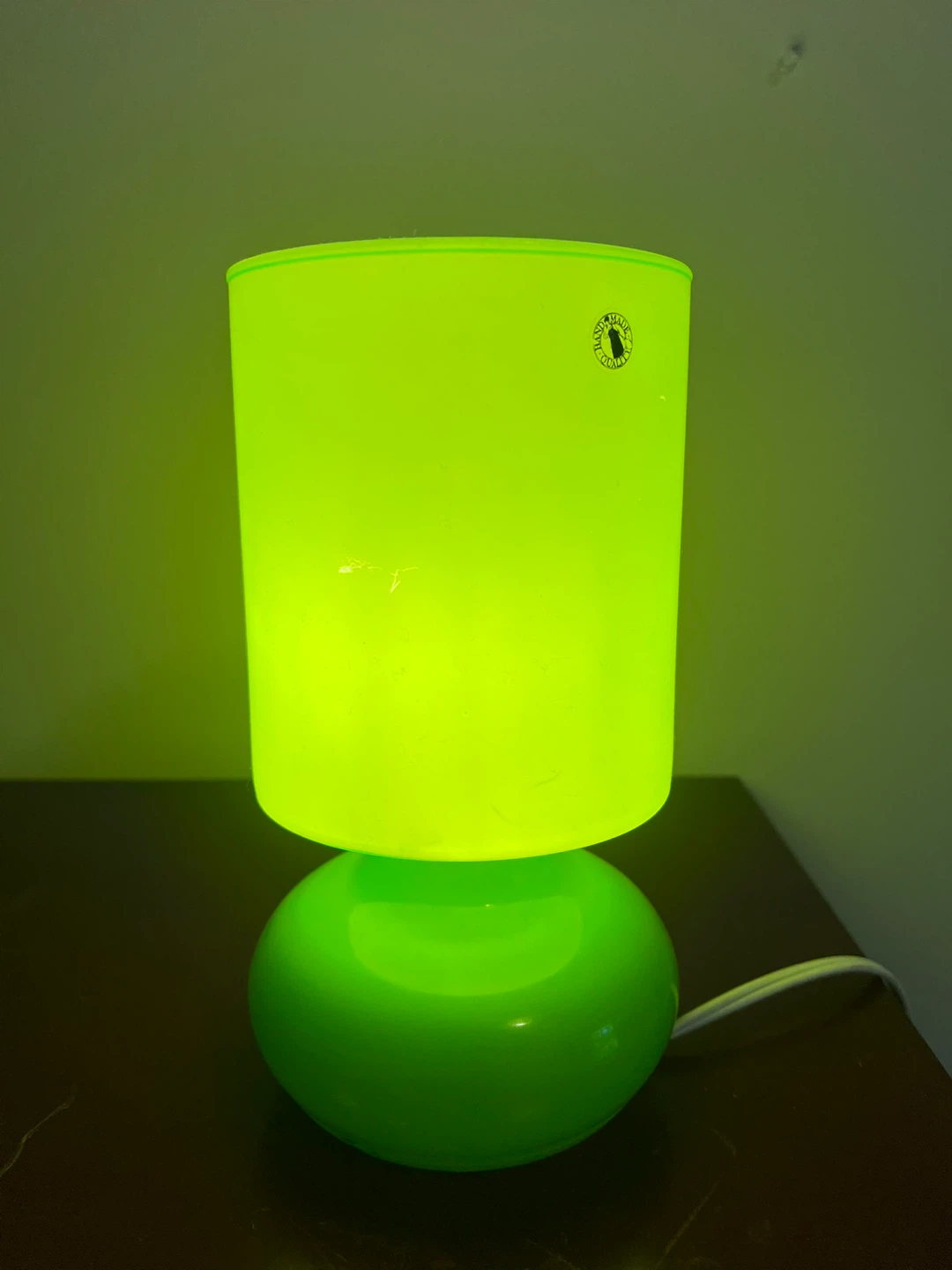 Bright Green Glass Table Lamp