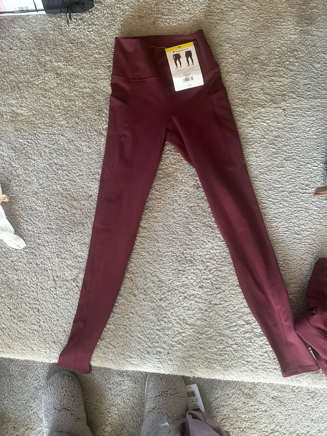 Fabletics Oasis PureLuxe Leggings with Pocket S/P Burgundy - photo 2
