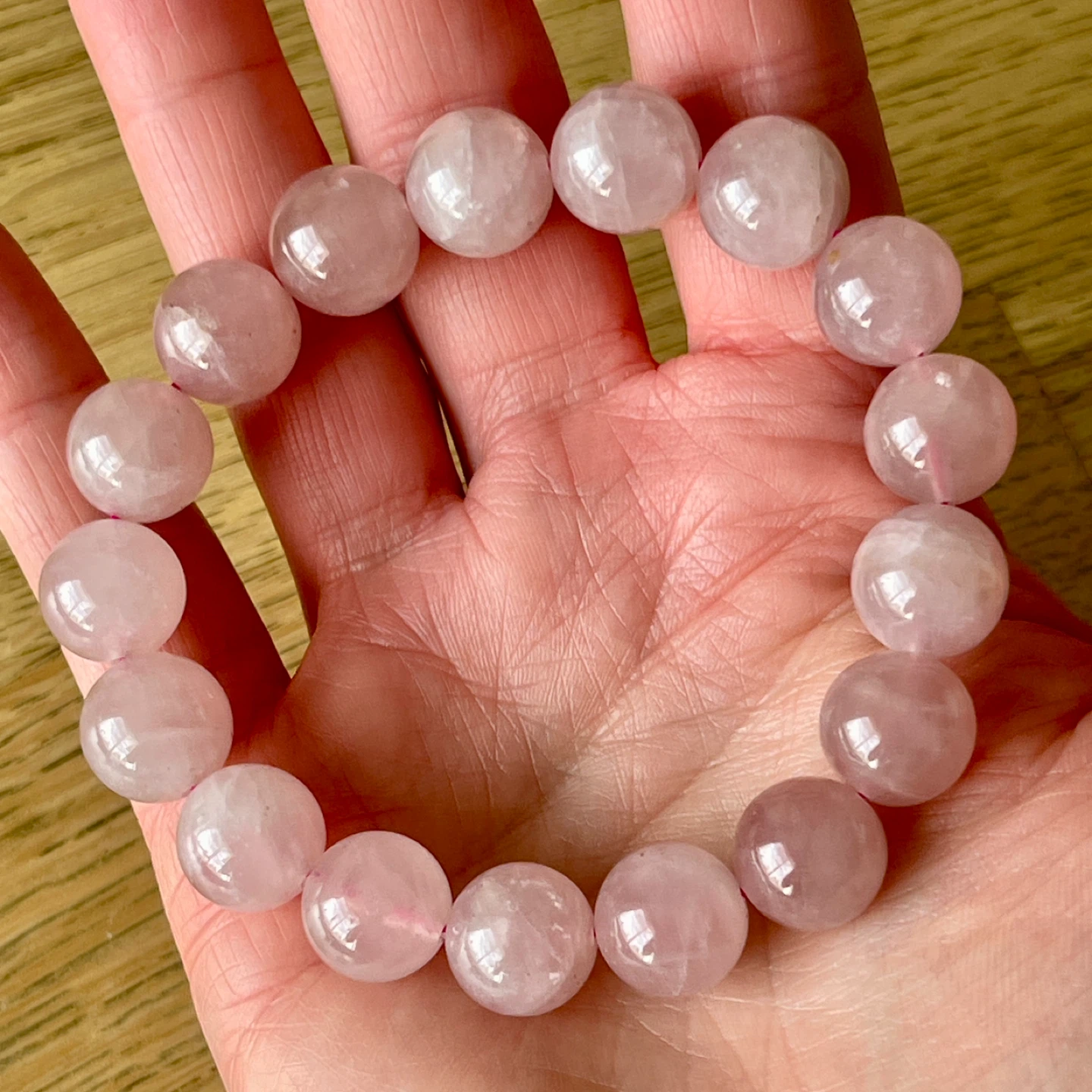 Rose Quartz bracelet (12mm bead) - Unconditional love - photo 4