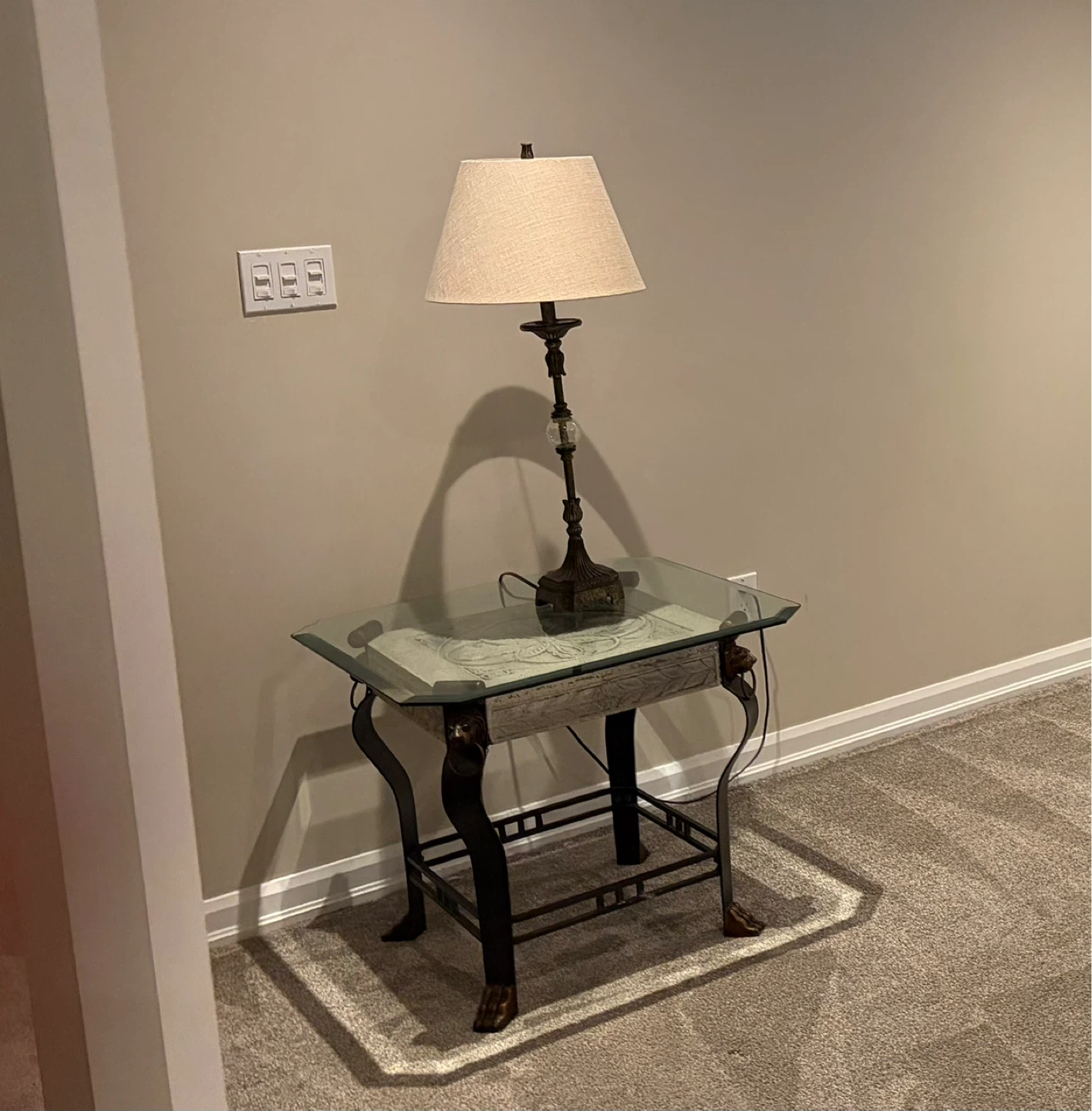 Set of 3 Tables with Ornate Metal and Concrete Base - photo 2