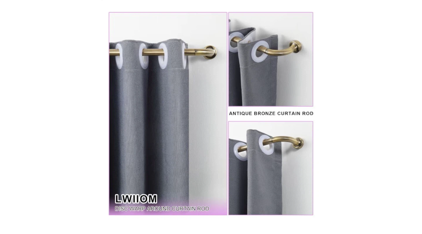 Lwiiom Antique Bronze Curtain Rod - photo 2