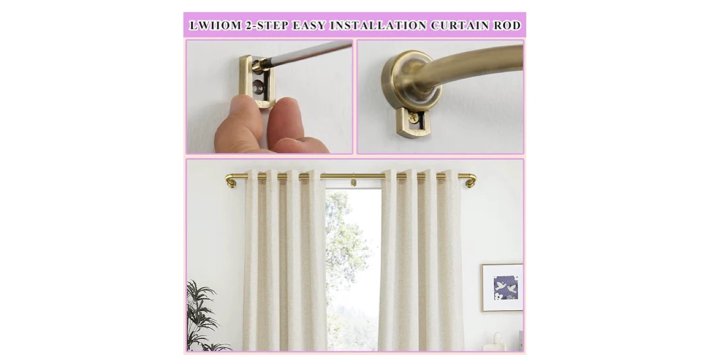 Lwiiom Antique Bronze Curtain Rod - photo 3