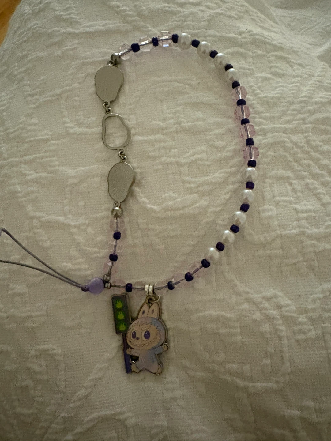 Beaded Charm Bracelet with Labubu Charm