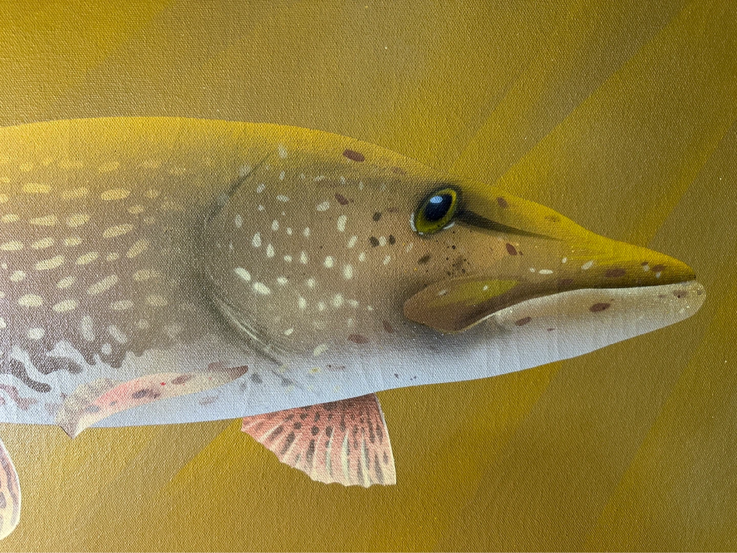 Beautiful Canvas Pike Painting By Calgary Artist Tower - photo 2