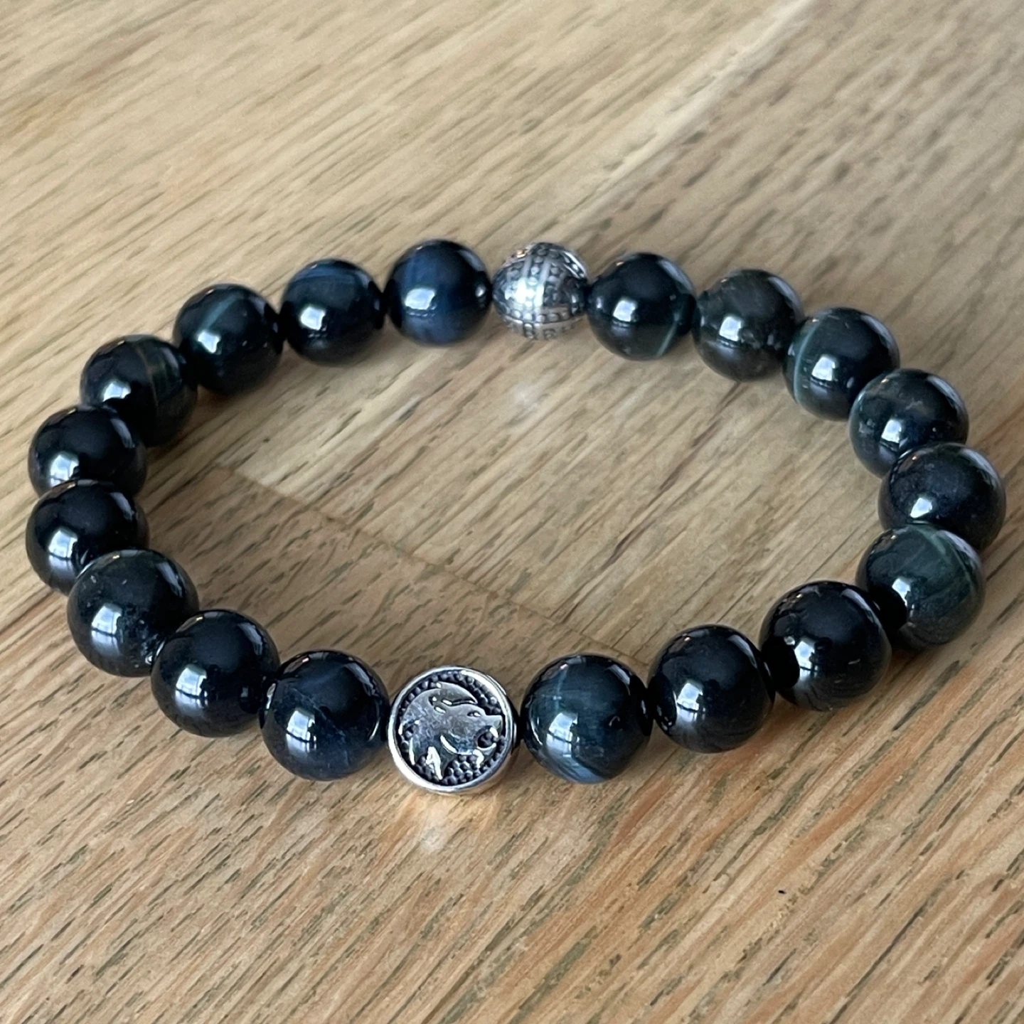 Lion “Leo zodiac” & Blue Tiger’s Eye “Hawks eye” bracelet - photo 2