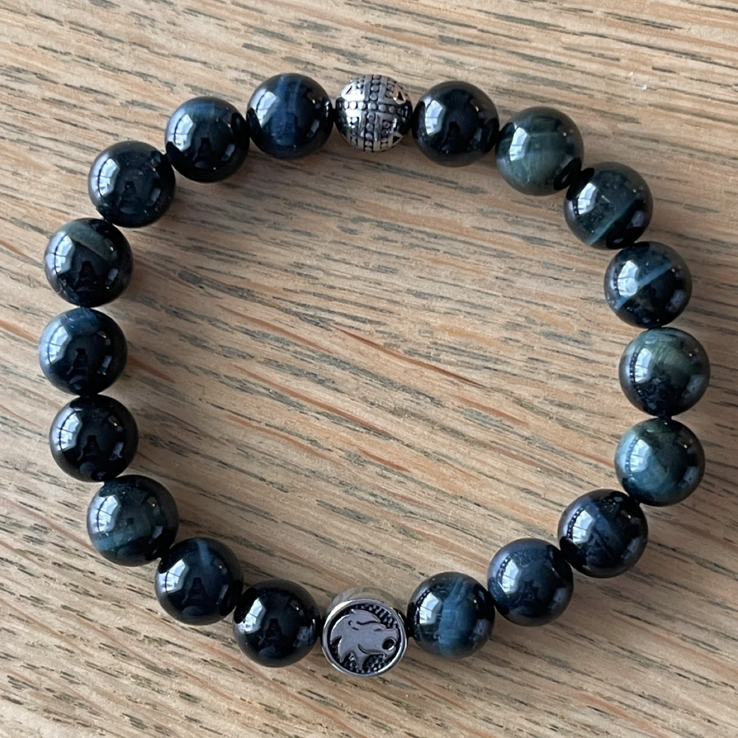 Lion “Leo zodiac” & Blue Tiger’s Eye “Hawks eye” bracelet - photo 3