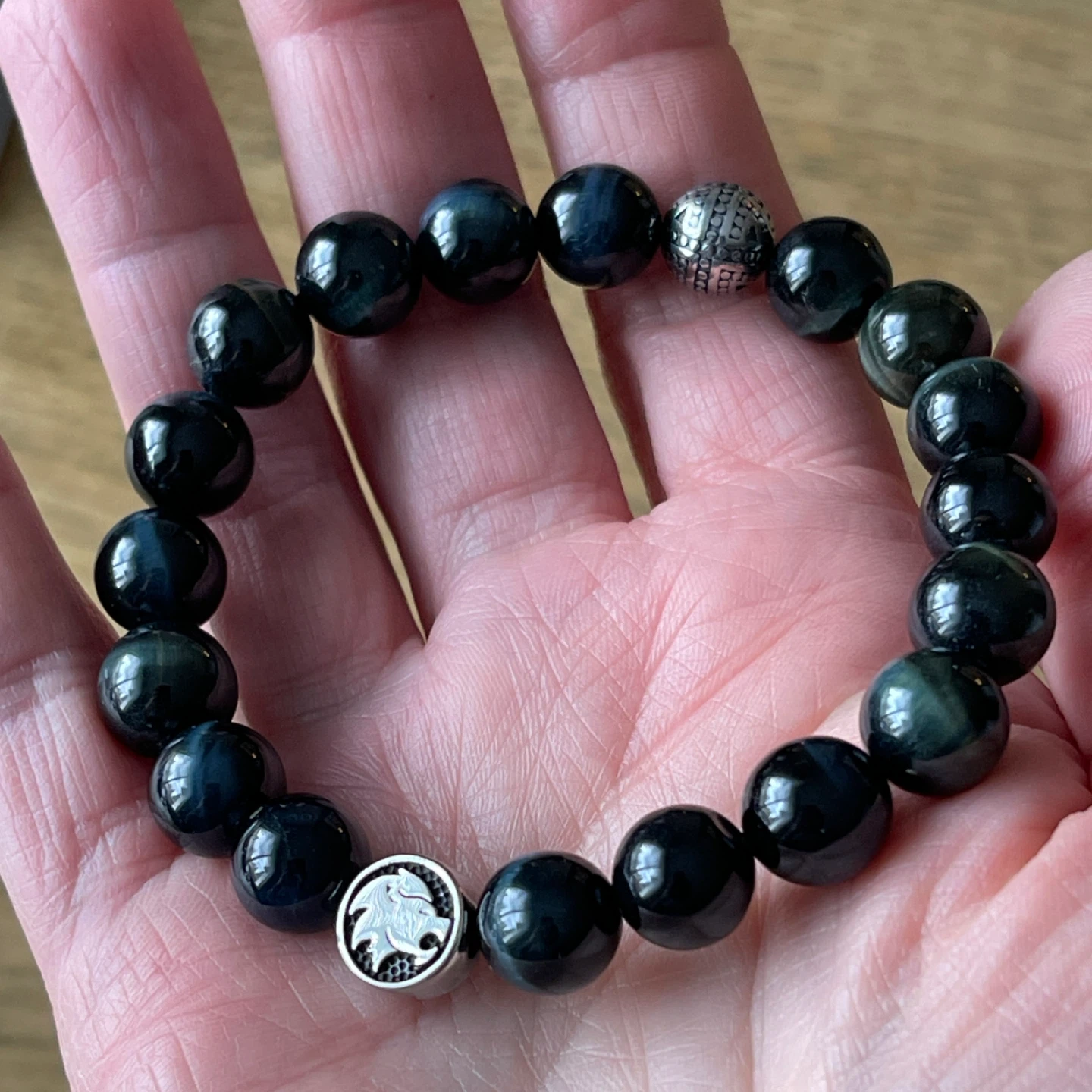 Lion “Leo zodiac” & Blue Tiger’s Eye “Hawks eye” bracelet - photo 5