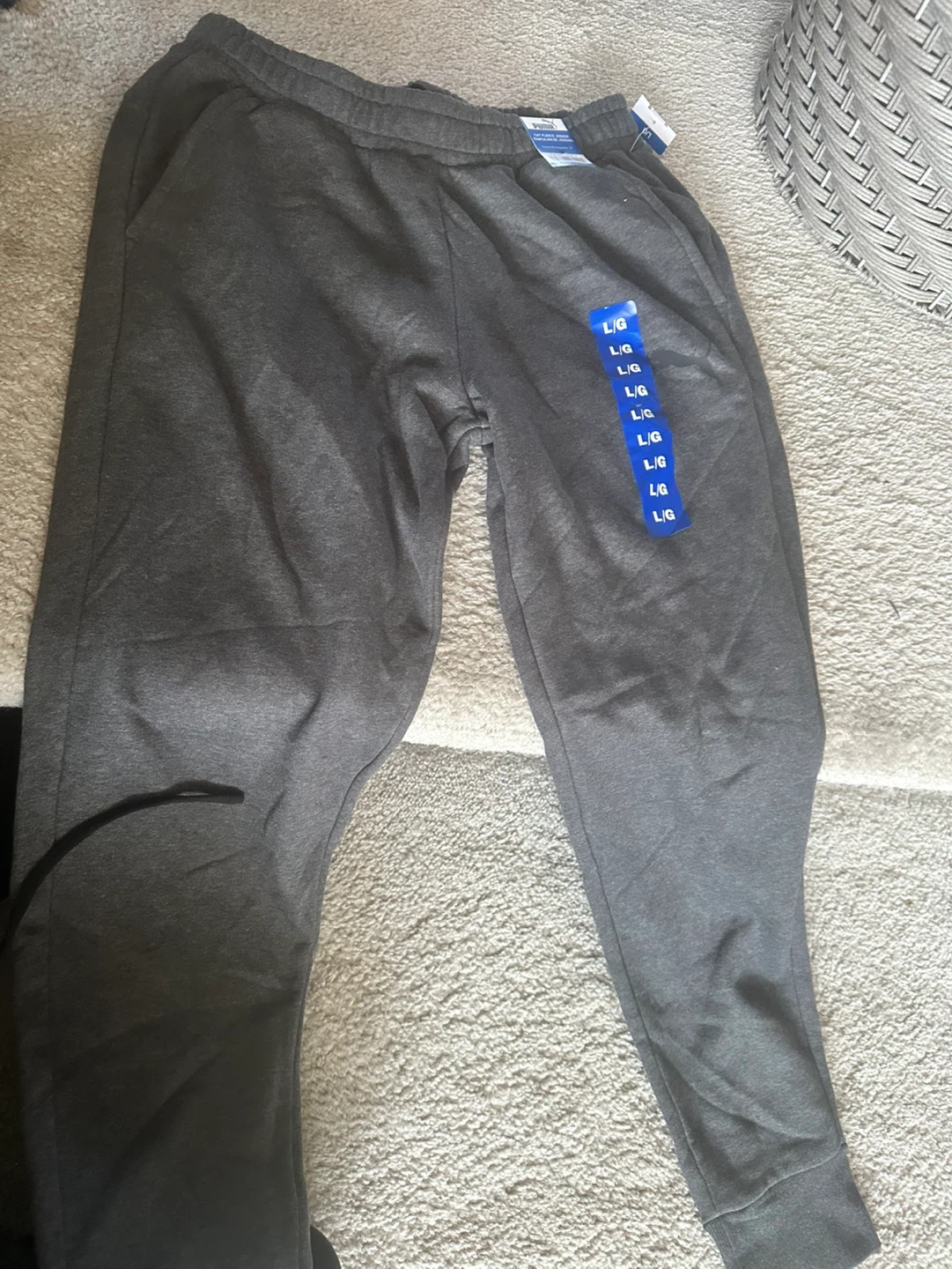 Puma Men's Cat Fleece Jogger Pants - Dark Grey - Size L