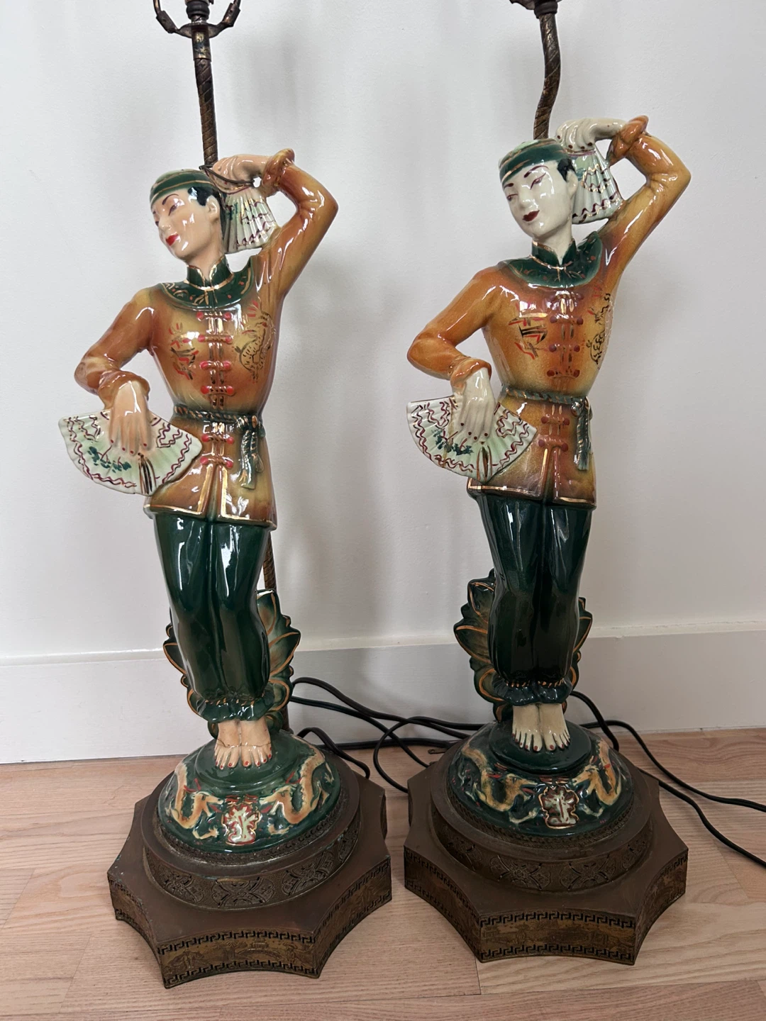 Pair of Ceramic Figural Table Lamps