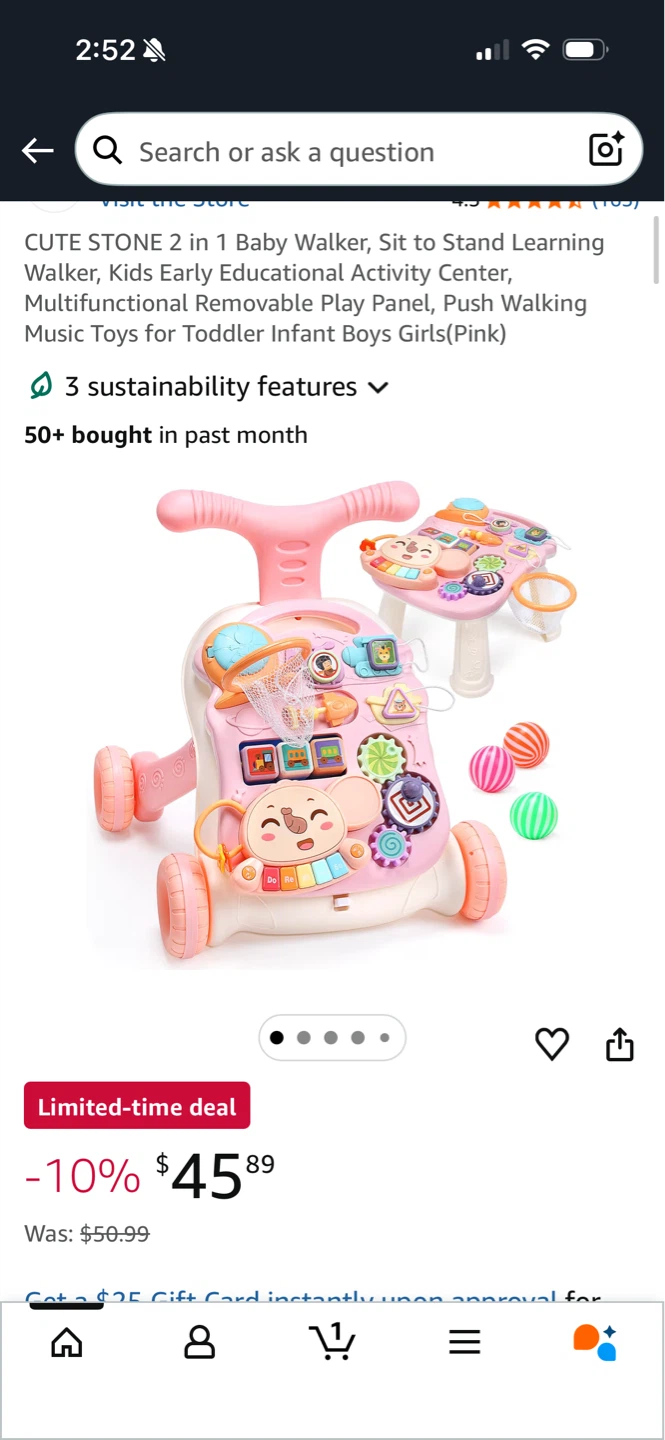 CUTE STONE 2 in 1 Baby Walker