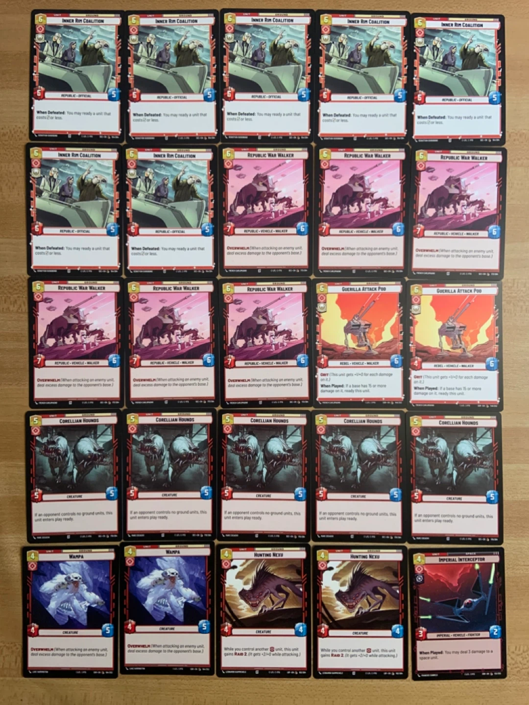 Star Wars Unlimited Bulk Common Card Lot 45 Cards LP Bundle