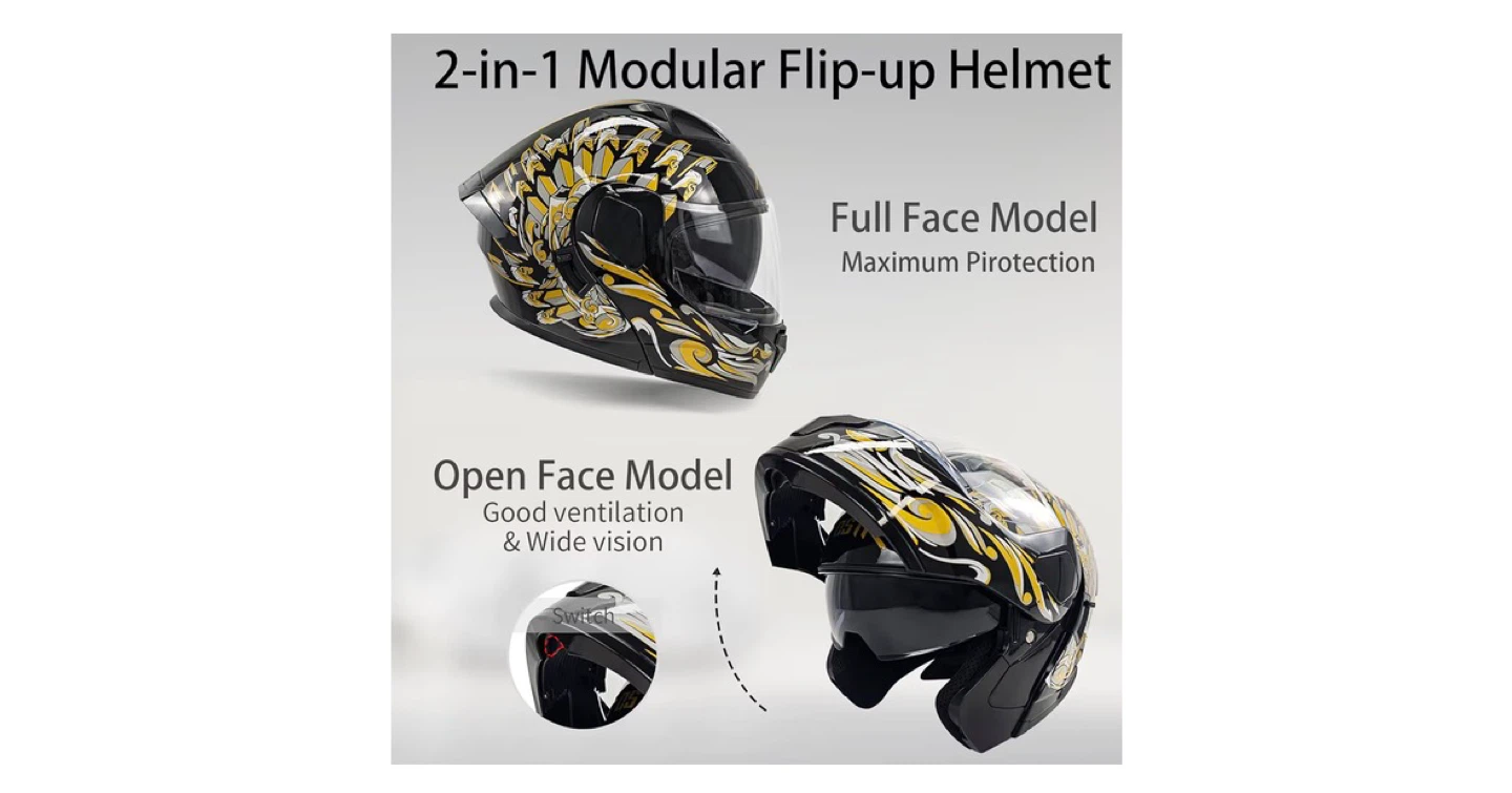 2-in-1 Modular Flip-up Motorcycle Helmet - photo 4