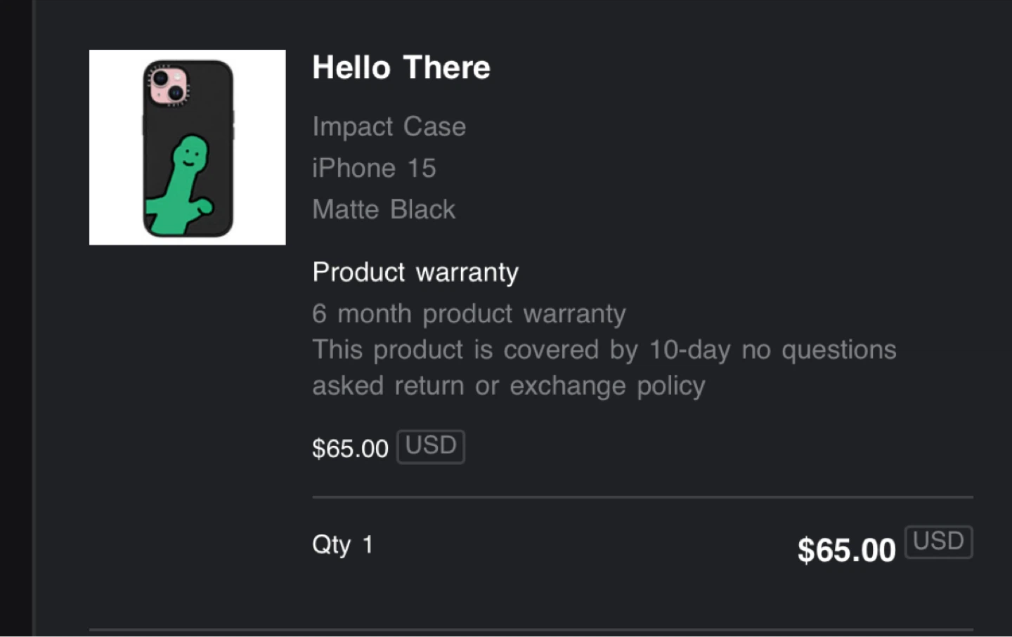 Casetify Impact Case for iPhone 15 - Matte Black - photo 2