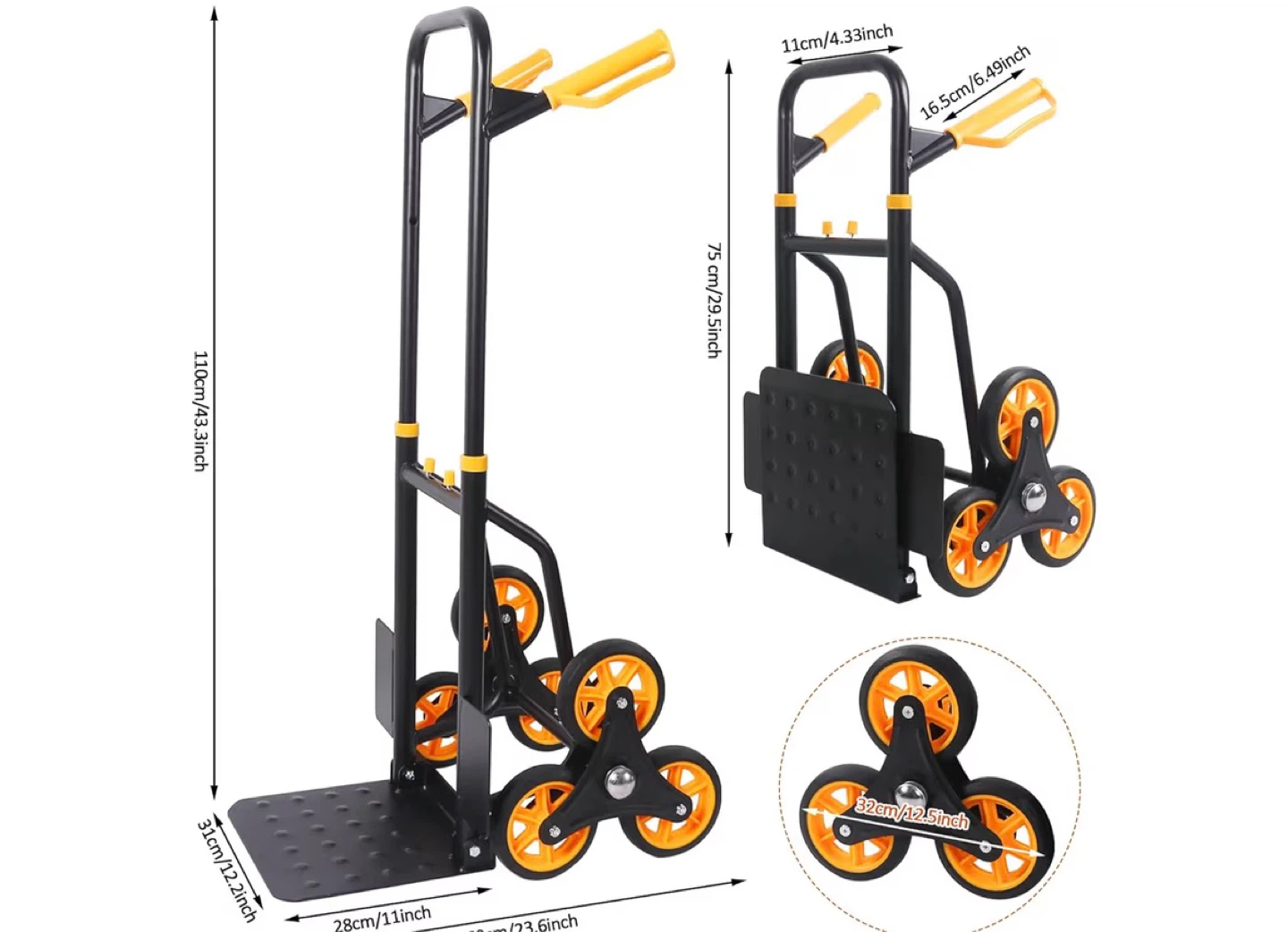 Heavy Duty Stair Climbing Hand Truck Dolly with 550 LB Capacity - photo 3
