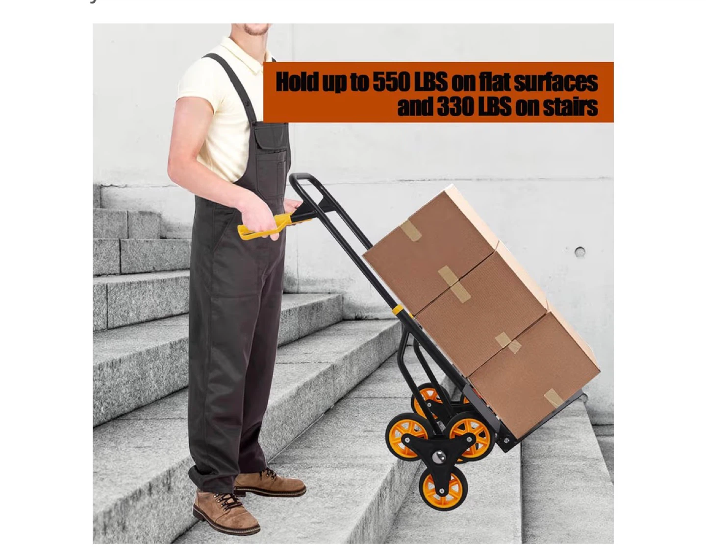Heavy Duty Stair Climbing Hand Truck Dolly with 550 LB Capacity - photo 4