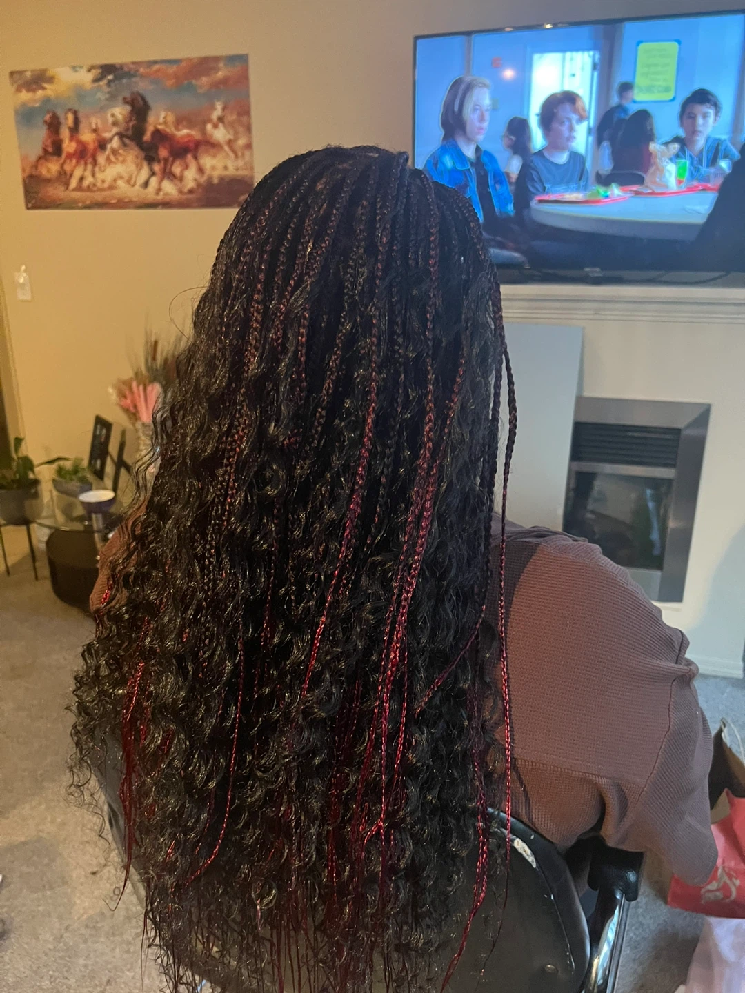 Braided Hair Extensions with Curly Ends - photo 2
