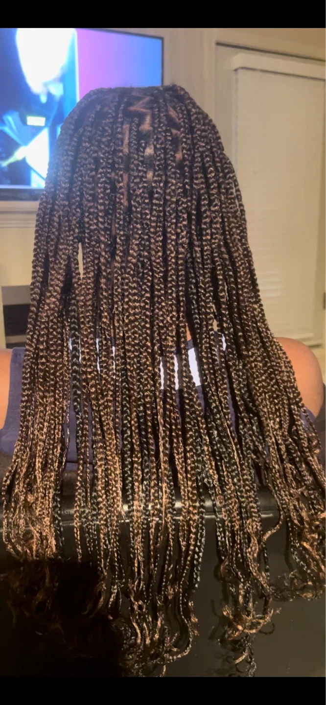 Braided Hair Extensions with Curly Ends