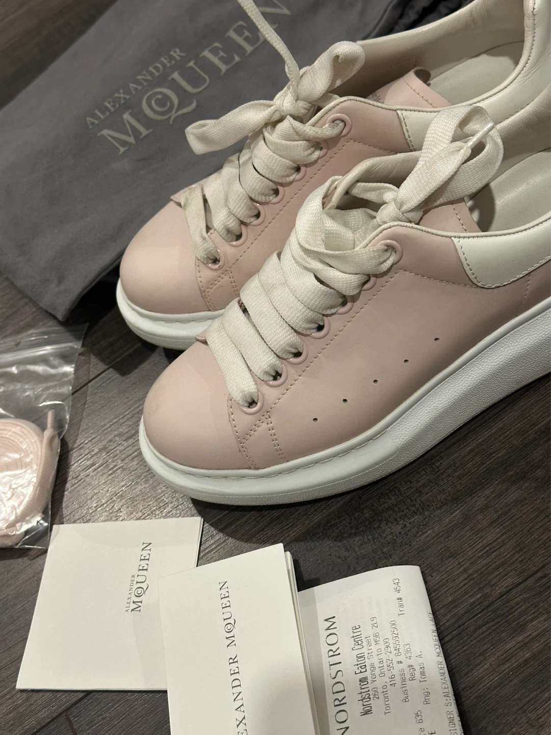 Alexander McQueen Pink Leather Sneakers - photo 2