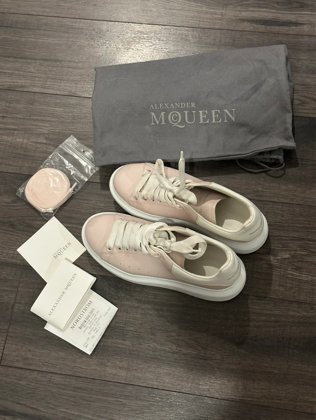 Alexander McQueen Pink Leather Sneakers