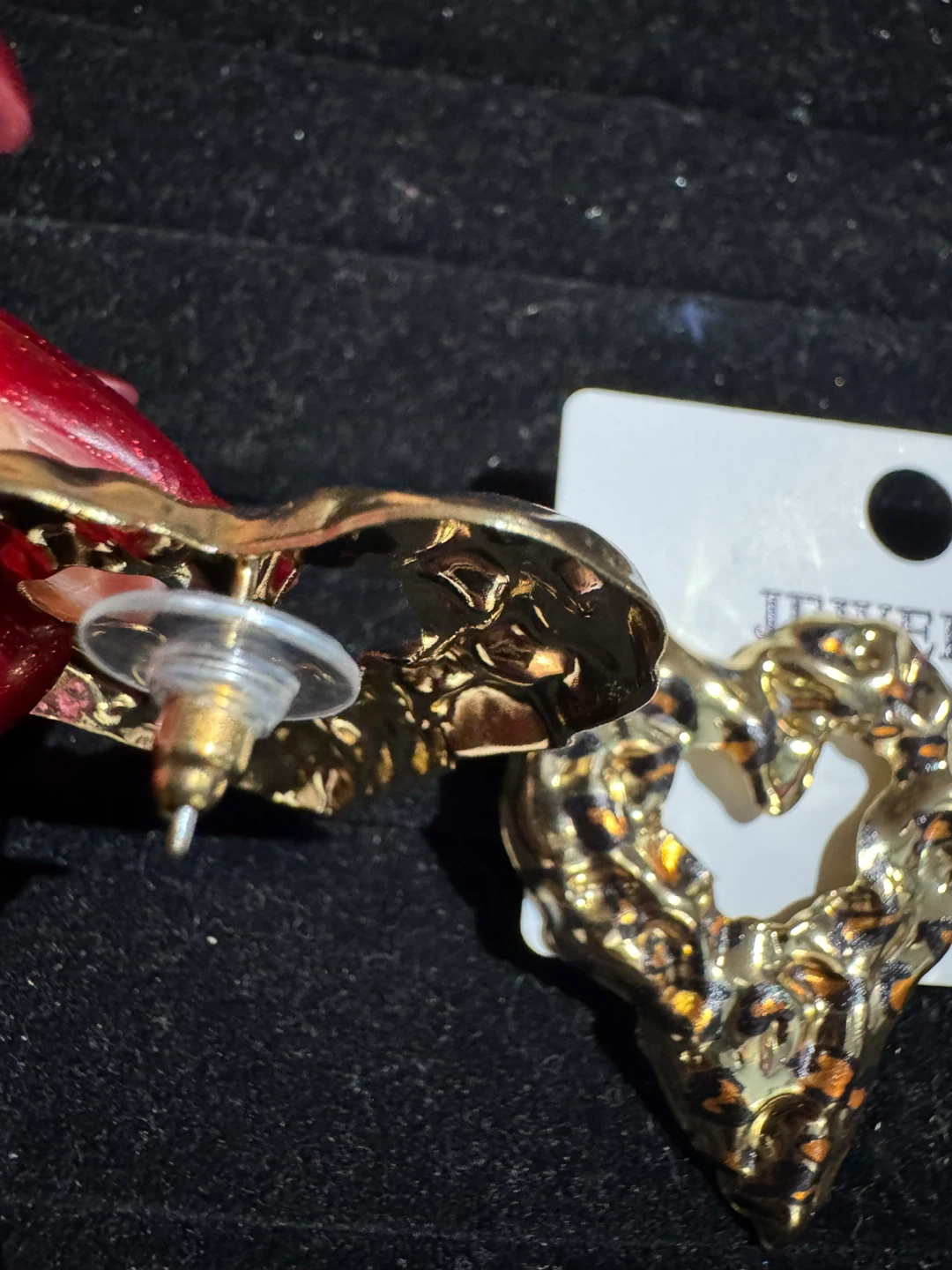 Heart Earrings with a leopard print - photo 5