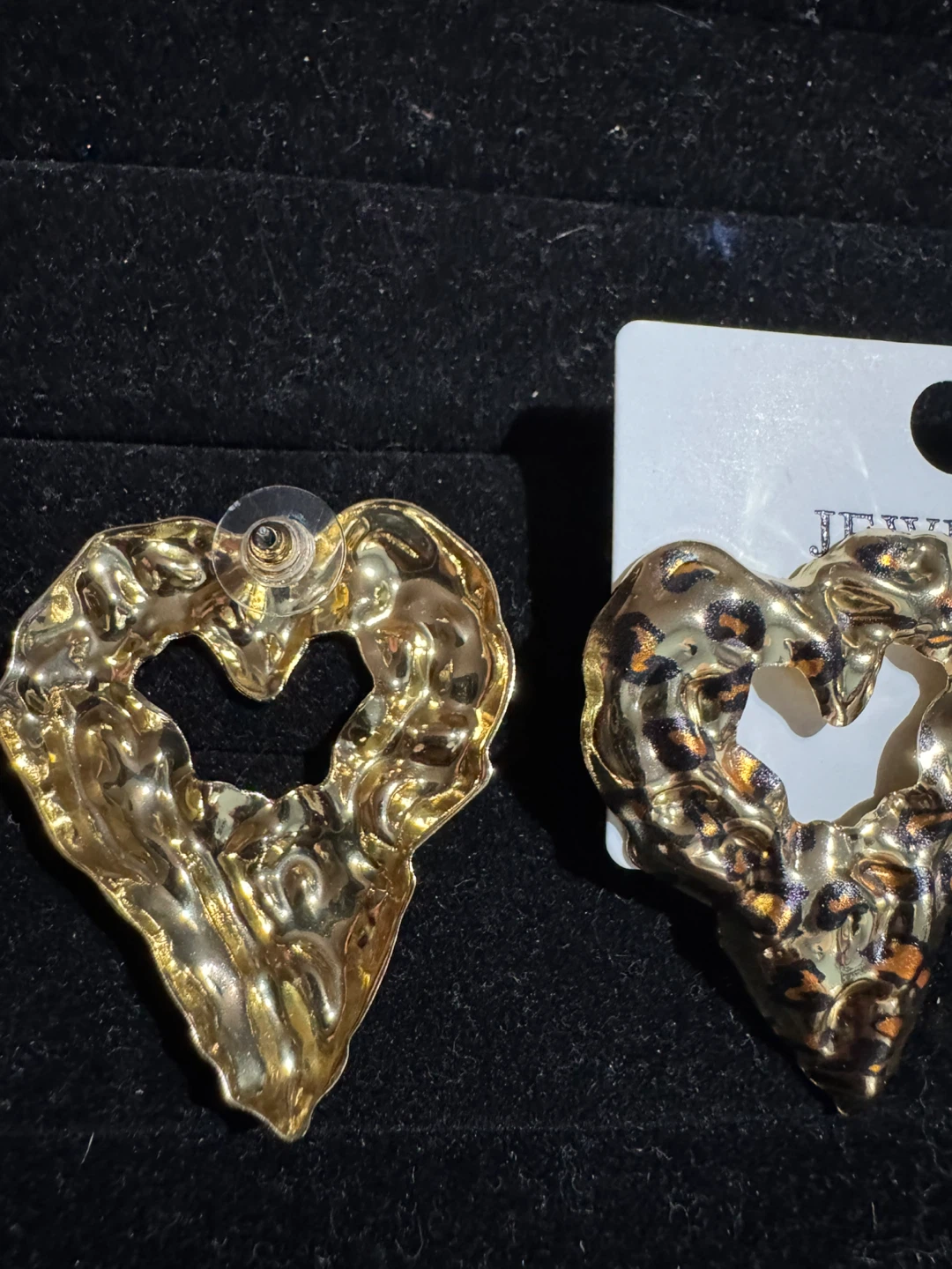 Heart Earrings with a leopard print - photo 4