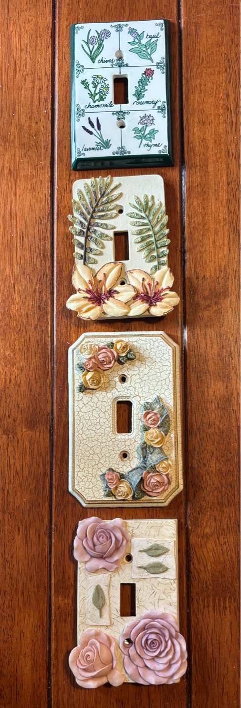 Vintage Decorative Ceramic Light Switch Plates