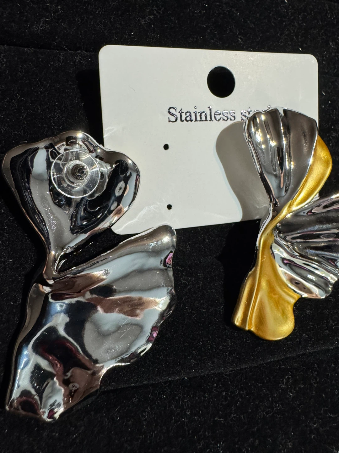 Gold and Silver Tone Statement Earrings - photo 3