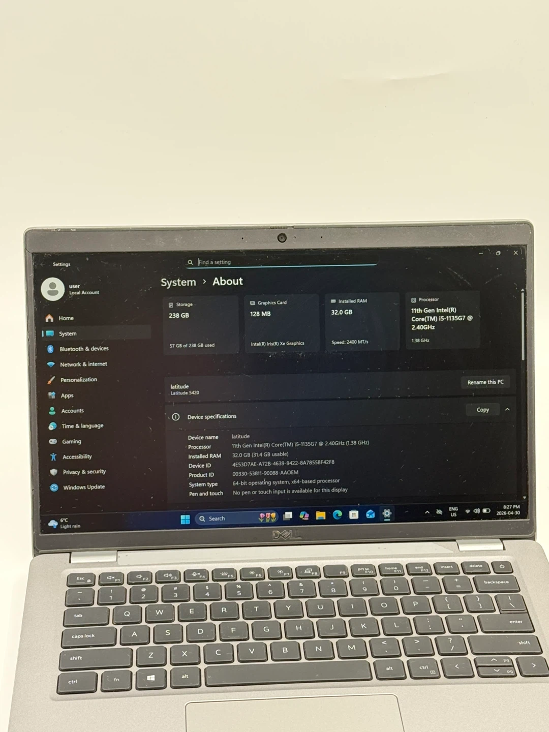 Dell Latitude 5420 i5 11th Gen 32 GB RAM 256 GB SSD With Charger - photo 2