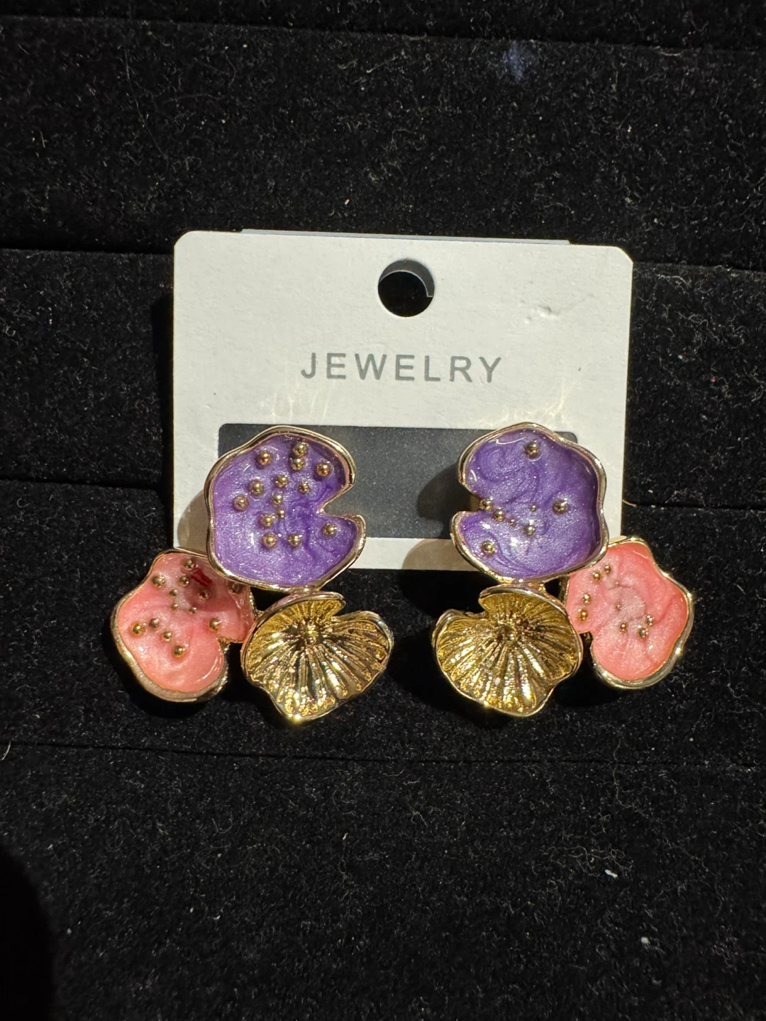 Colorful Enamel Cluster Earrings - photo 2